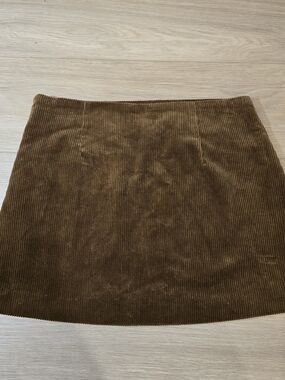 Zara Women New Brown Corduroy Size S Mini Skirt Classic Style‎ Nwt Fall Staple